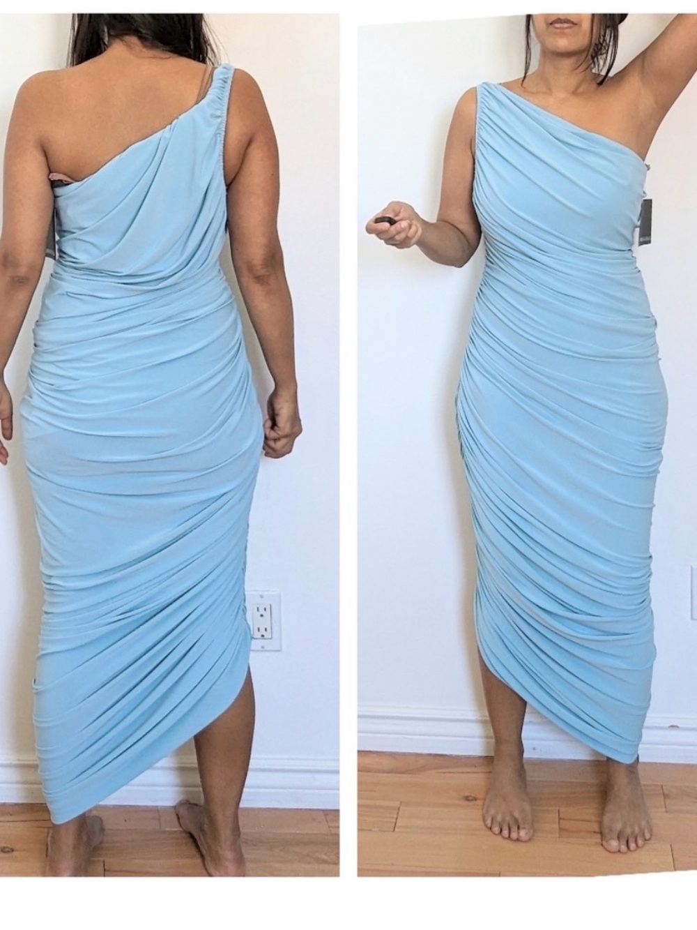 NWT Norma Kamali Diana Dress Light Blue